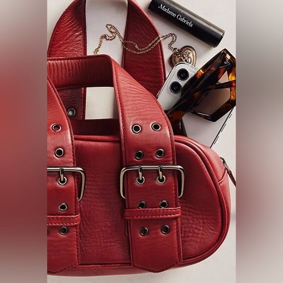 NWT Free People Say Yes Leather Bag in Oxblood - Picture 4 of 7